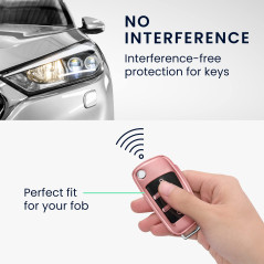 kwmobile Boitier Clef Voiture Compatible avec Audi Clé 3-Touches - Coque en Silicone de Clef de Voiture - Étui de Protection Or 