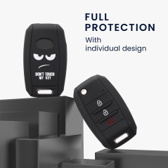 kwmobile Coque clé de Voiture Compatible avec Kia Keyless Go 3-4-Bouton Accessoire clé Voiture - Protection étui Souple en Silic
