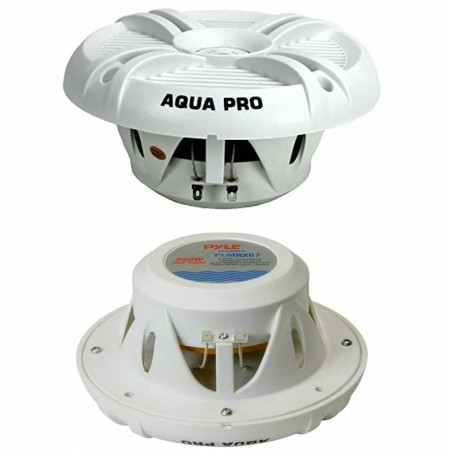 Pyle 2 Haut-PARLEURS PLMRX67 Blanc 2 Voies 250 Watt Max 19,3 cm étanche idéal pour Piscine Bateau Restaurant Pizzeria hôtel Bar 