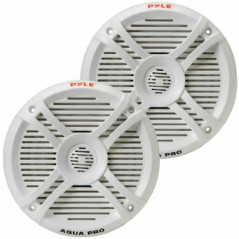 Pyle 2 Haut-PARLEURS PLMRX67 Blanc 2 Voies 250 Watt Max 19,3 cm étanche idéal pour Piscine Bateau Restaurant Pizzeria hôtel Bar 