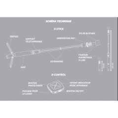 CROSSCALL - X-Stick - Perche Télescopique à Fixation Magnétique