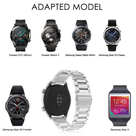 Bracelet Supore Compatible avec Huawei Watch GT, Bracelet en Acier Inoxydable de 22mm