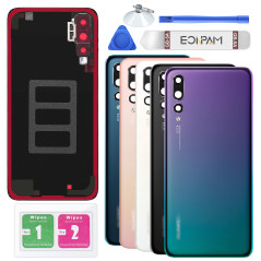 Eonpam Vitre Arrière pour Huawei P20 Pro Origine Couvercle Batterie Remplacement avec Lentille de Caméra + Kit Réparation (Auror