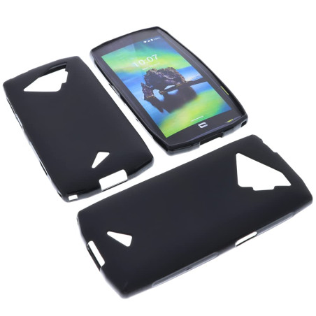 foto-kontor Coque Compatible avec CrossCall Action X5 Housse pour Smartphone Étui en Caoutchouc TPU Noir