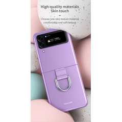 AMWEI Coque pour Samsung Galaxy Z Flip4 (Z Flip 4), Étui Antichoc PC Housse ave Anneau, Très Mince Mat Bumper Protection Case Co