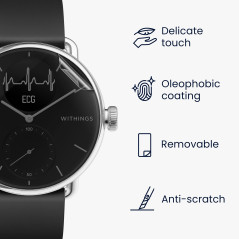 kwmobile 3X Protection écran Compatible avec Withings Scanwatch 38mm - Set de Film Plastique Transparent pour Fitness Tracker