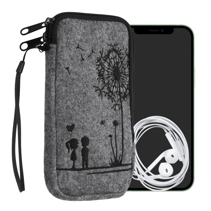 kwmobile Housse de Protection pour Smartphone Compatible avec XL - 6,7/6,8" - Sacoche de Protection Téléphone Portable en Feutre kwmobile Housse de Protection pour Smartphone Compatible avec XL - 6,7/6,8" - Sacoche de Protection Téléphone Portable en Feutre