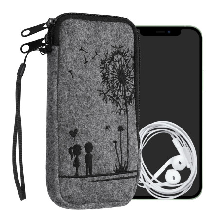 kwmobile Housse de Protection pour Smartphone Compatible avec XL - 6,7/6,8" - Sacoche de Protection Téléphone Portable en Feutre