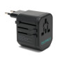 OVERMUST - Adaptateur de Voyage Universel, 2 Ports USB, Prises Interchangeables UK/EU/USA/AUS, 100V-240V, PC Résistant, Compact 