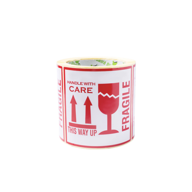 OliveBird 100 Autocollants Fragile Avec Inscription En Anglais "This Way Up Handle With Care" Autocollants, Grande Taille 10 X 1 OliveBird 100 Autocollants Fragile Avec Inscription En Anglais "This Way Up Handle With Care" Autocollants, Grande Taille 10 X 1