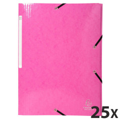 Exacompta - Réf. 55824E - Carton de 25 chemises à élastiques Iderama - pochettes 3 rabats Maxi Capacity - en carte lustrée pelli