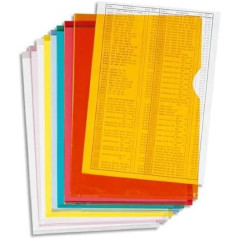 Exacompta Boîte de 100 pochettes coin en PVC 14/100 ème. Coloris assortis.