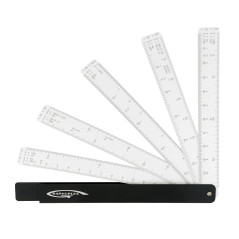 GRAPHOPLEX Regle 15 cm Réduction en Éventail - 10 Échelles de Conversion - Réglets Souples et Graduations Précises - Materiel Me