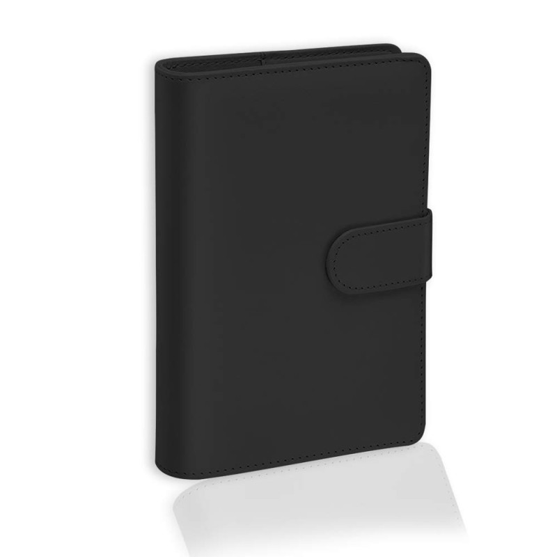 Carnet de notes A5 en cuir synthétique - Classeur à feuilles mobiles - Avec boucle magnétique - Noir Carnet de notes A5 en cuir synthétique - Classeur à feuilles mobiles - Avec boucle magnétique - Noir