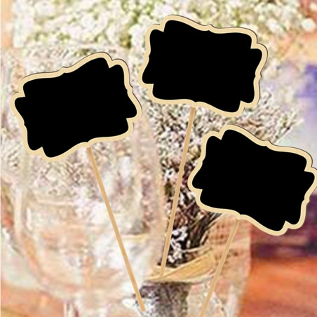 Woohome 40 Pcs Mini Tableau Bois Message, Formes Miniatures pour Signes de Bord de Message, Restaurants, Mariages