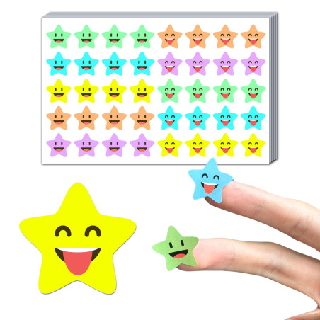 1000 Pièces, Gommettes Smile Étoiles Autocollantes Enseignants - 20 mm