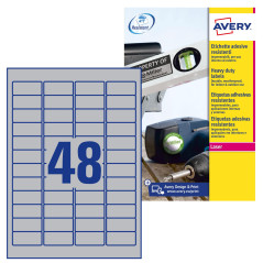 Avery L6009-8 Argent Imprimante d'étiquette adhésive étiquette à imprimer - Étiquettes à imprimer (Argent, Imprimante d'étiquett