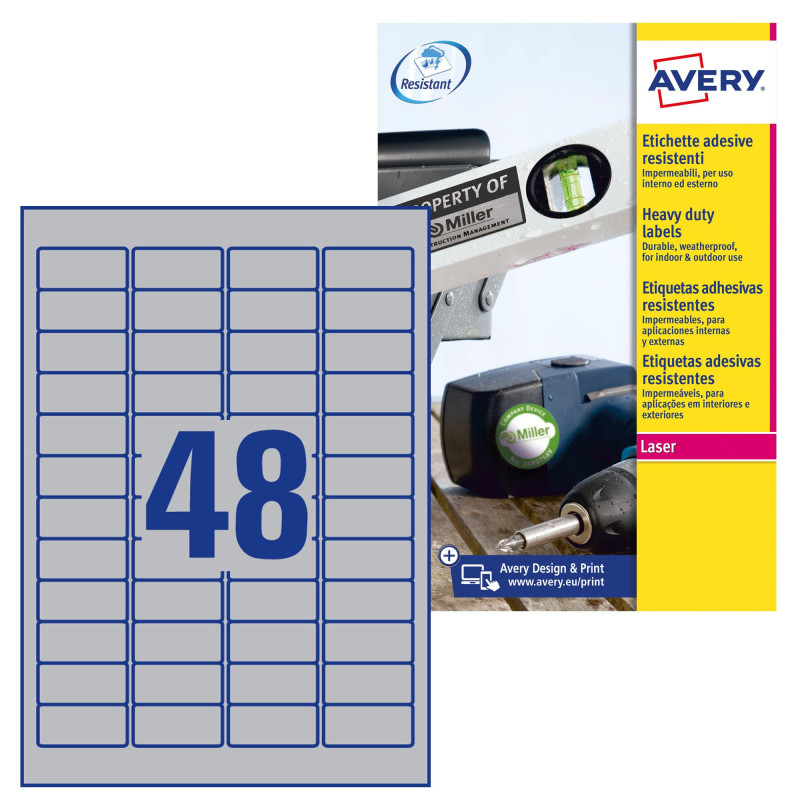 Avery L6009-8 Argent Imprimante d'étiquette adhésive étiquette à imprimer - Étiquettes à imprimer (Argent, Imprimante d'étiquett Avery L6009-8 Argent Imprimante d'étiquette adhésive étiquette à imprimer - Étiquettes à imprimer (Argent, Imprimante d'étiquett