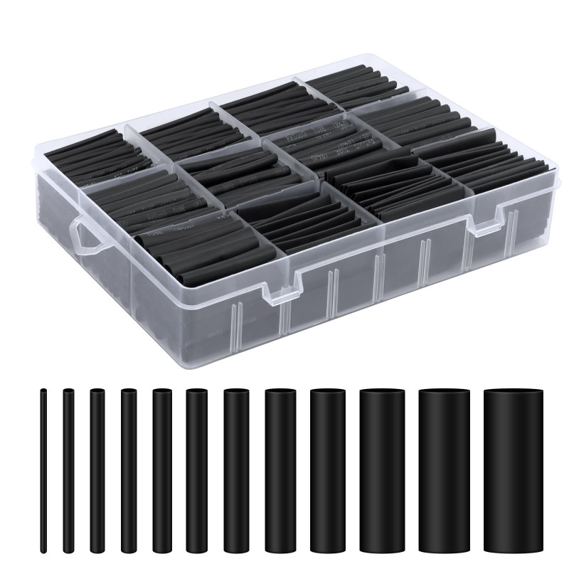 VMUTGA 900 Pièces Gaines Thermorétractables, 12 Tailles Tube Thermorétractable Noir Ratio 2:1 Manchon Thermoretractable Kit de T VMUTGA 900 Pièces Gaines Thermorétractables, 12 Tailles Tube Thermorétractable Noir Ratio 2:1 Manchon Thermoretractable Kit de T