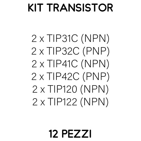 Kit de 12 transistors NPN et PNP TIP31C TIP32C TIP41C TIP42C TIP120 TIP122