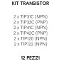 Kit de 12 transistors NPN et PNP TIP31C TIP32C TIP41C TIP42C TIP120 TIP122 Kit de 12 transistors NPN et PNP TIP31C TIP32C TIP41C TIP42C TIP120 TIP122