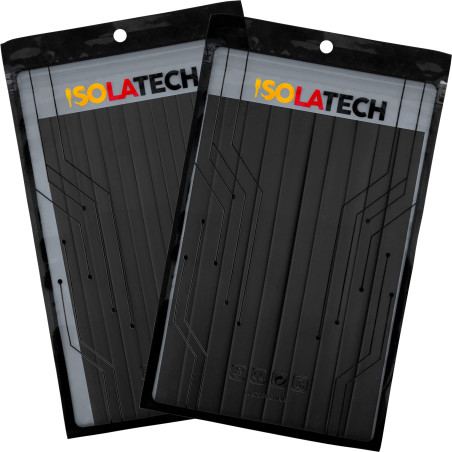 ISOLATECH Gaine thermorétractable 3:1 set sans colle noir Ø9mm 2,8 mètres en 14pcs x 20cm et Ø12mm 2,0 mètres en 10pcs x 20cm po