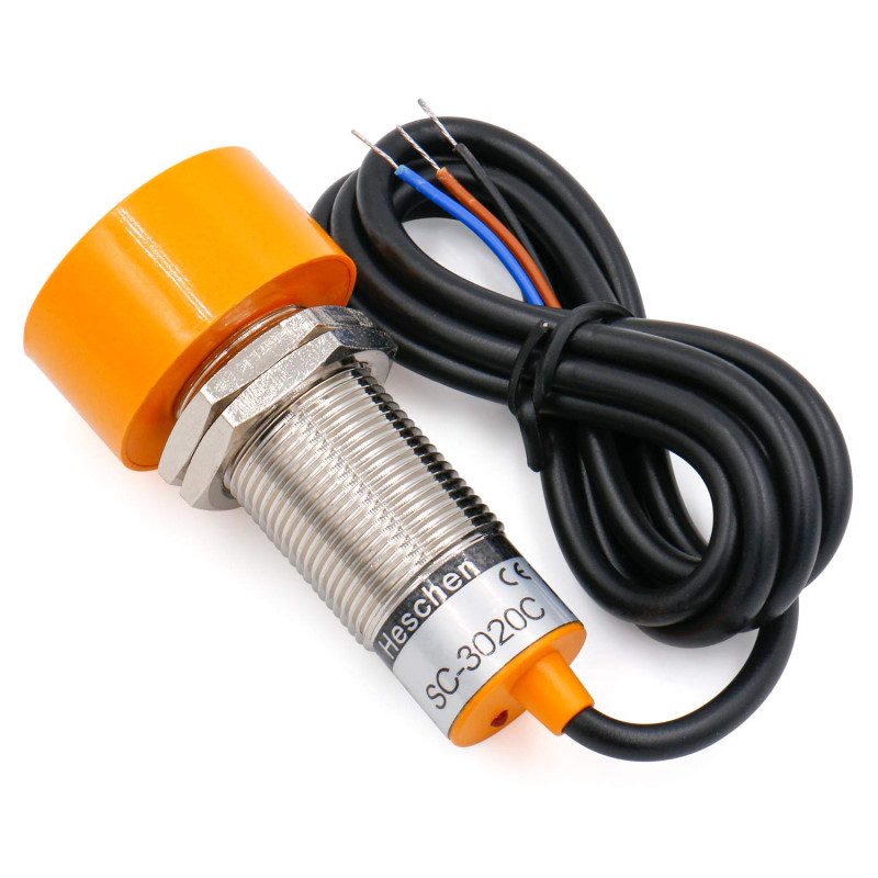 Heschen Détecteur de proximité inductif, SC-3020C, Détecteur 20mm, 6-36VDC 300mA, PNP Normalement Ouvert(NO), 3 fils Heschen Détecteur de proximité inductif, SC-3020C, Détecteur 20mm, 6-36VDC 300mA, PNP Normalement Ouvert(NO), 3 fils