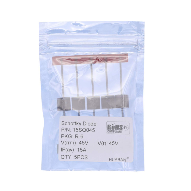 HUABAN 5 pièces 15SQ045 Diodes de blocage de dérivation de redresseur de barrière Schottky 15A 45V R-6 axiale 15 ampères 45 volt HUABAN 5 pièces 15SQ045 Diodes de blocage de dérivation de redresseur de barrière Schottky 15A 45V R-6 axiale 15 ampères 45 volt