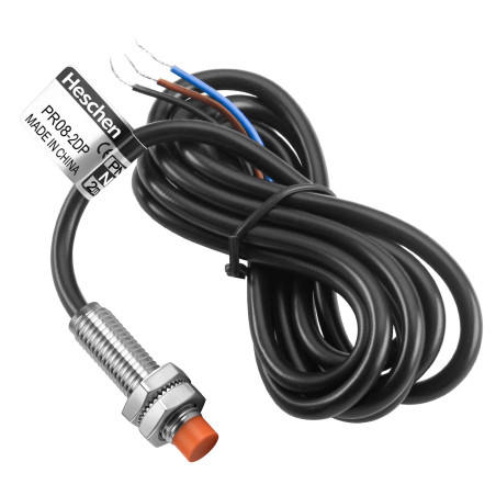 Heschen Capteur de proximité inductif PR08-2DP cylindrique type DC 12-24 V 3 fils PNP NO (normalement ouvert) CE