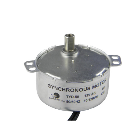 TYD-50 AC 12V(Courant alternatif) Vitesse moteur synchrone 10-12RPM le sens horaire arbre plat 4W Puissance