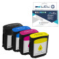 LCL Cartouche d'encre Compatible 82 CH565A C4911A C4912A C4913A （1Noir 1Cyan 1Magenta 1Jaune） Remplacement pour HP DesignJet Pri