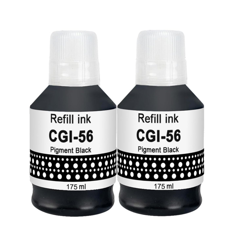 Molabel Bouteilles d’Encre compatibles GI-56 GI-56BK (2 Noires) pour Canon MAXIFY GX7050, GX6050, GX5050, GX4050, GX3050