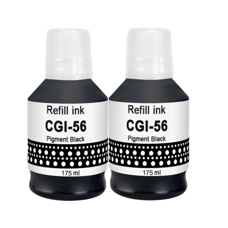 Molabel Bouteilles d’Encre compatibles GI-56 GI-56BK (2 Noires) pour Canon MAXIFY GX7050, GX6050, GX5050, GX4050, GX3050