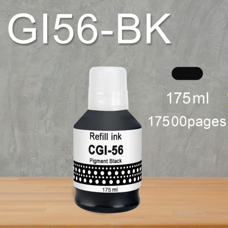 Molabel Bouteilles d’Encre compatibles GI-56 GI-56BK (2 Noires) pour Canon MAXIFY GX7050, GX6050, GX5050, GX4050, GX3050