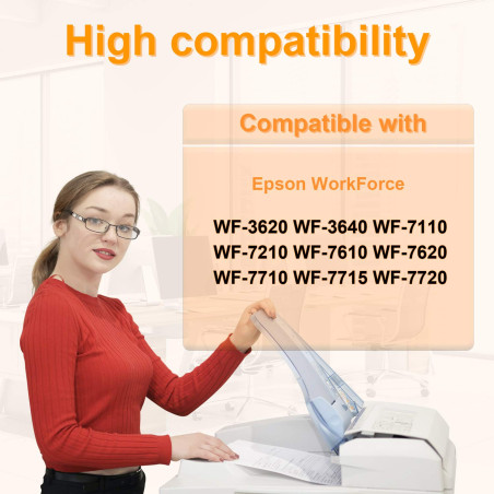 D&C 27XL Cartouches d'encre Remplacer pour Epson 27 27XL BK pour Epson Workforce WF-7210DTW WF-7710DWF WF-7720DTWF WF-3620DWF WF