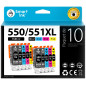 Smart Ink Compatible Cartouche d'encre de Remplacement pour Canon PGI 550 XL 550XL CLI 551 XL 551XL 10 Pack(2 PGBK &2BK/C/M/Y) p