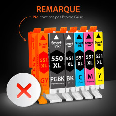 Smart Ink Compatible Cartouche d'encre de Remplacement pour Canon PGI 550 XL 550XL CLI 551 XL 551XL 10 Pack(2 PGBK &2BK/C/M/Y) p