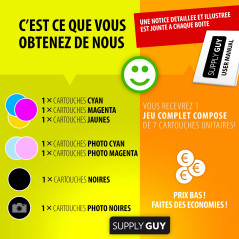 Supply Guy 7 Cartouches d'encre Compatible avec Canon CLI-8 Multipack pour Pixma MP970