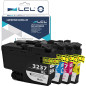 LCL Compatible Cartouche d'encre LC-3237 LC3237 XL LC3237XL LC3237BK LC-3237BK LC-3237C LC-3237M LC-3237Y (1Noir 1Cyan 1 Magenta