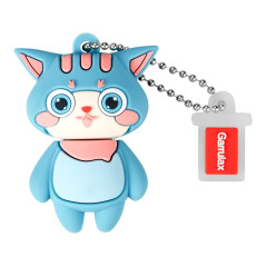GARRULAX Clé USB 16 Go étanche en silicone USB 2.0 haute vitesse USB 2.0 avec stylo, stockage de la date, disque U (chat cyan)