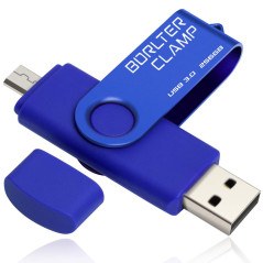 Clé USB 256 Go, 2 en 1 USB 3.0 Mémoire Stick Double Port OTG Pivotant U Disque avec Port Micro USB pour Smartphone Android, Tabl
