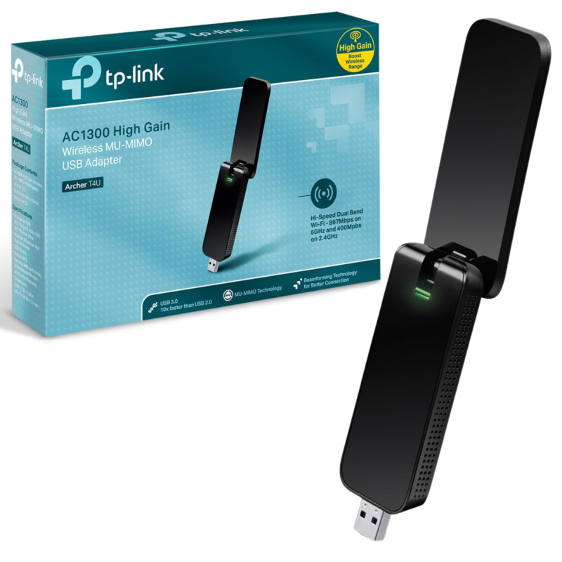 TP-Link Wi-FI Dongle AC1300 Wireless Dual Band USB Wi-FI Adapter for PC Desktop Laptop Tablet (Supports Windows XP/7/8/8.1/10/11