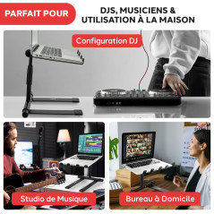 Pyle Support Ordinateur Portable -Table Debout avec Angle Réglable- Support PC Portable – Laptop Stand-Hauteur Pliable et Platea