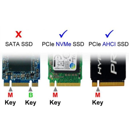 chenyang M.2 NGFF NVME AHCI M-Key SSD vers PCIe 3.0 X1 Carte adaptateur PCI Express avec support 8cm/12cm