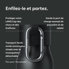 LARQ Active Loop - Noir - Protecteur d'impact pour Votre Bouchon LARQ avec Mousqueton Facile à Transporter