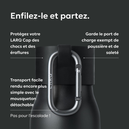 LARQ Active Loop - Noir - Protecteur d'impact pour Votre Bouchon LARQ avec Mousqueton Facile à Transporter