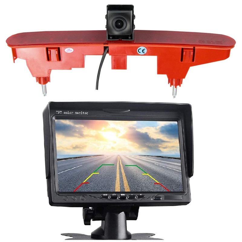 Troisième caméra arrière HD 720p pour toit, feu stop, caméra de recul + écran 7" pour Peugeot Partner Citroën Berlingo Partner I Troisième caméra arrière HD 720p pour toit, feu stop, caméra de recul + écran 7" pour Peugeot Partner Citroën Berlingo Partner I