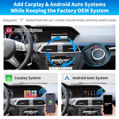 Road Top sans Fil CarPlay Android Auto pour Mercedes Benz Classe A/B/C/E/CLA/GLA/GLK/CLS/GL avec NTG4.5/4.7 2012-2015 Année, Sou
