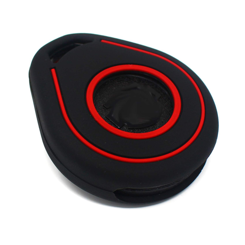 Hab Coque de clé pour clé de moto en silicone Keyless Go noir/rouge