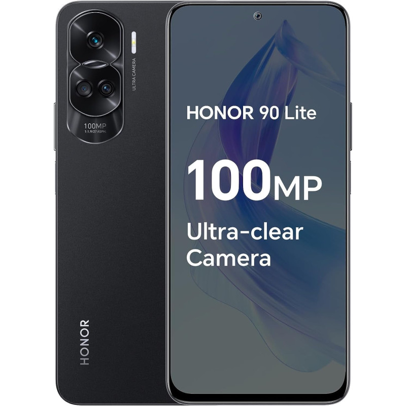 HONOR 90 Lite Smartphone 5G, Écran 6,7" 90 Hz, Triple Appareil Photo 100 MP, 8+256 Go, 4 500 mAh, Double SIM, Android 13 HONOR 90 Lite Smartphone 5G, Écran 6,7" 90 Hz, Triple Appareil Photo 100 MP, 8+256 Go, 4 500 mAh, Double SIM, Android 13